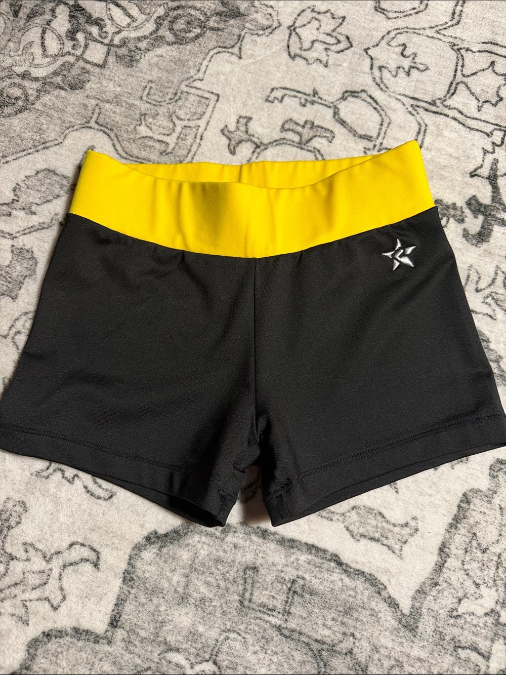 Women's Top Gun cheer athletic Shorts with Yellow Waistband